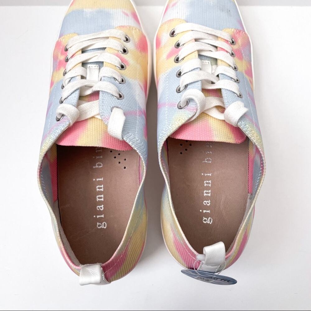 Gianni Binni Platform Lace Up Sneakers Tie Dye Multi Color 8M - Picture 7 of 16
